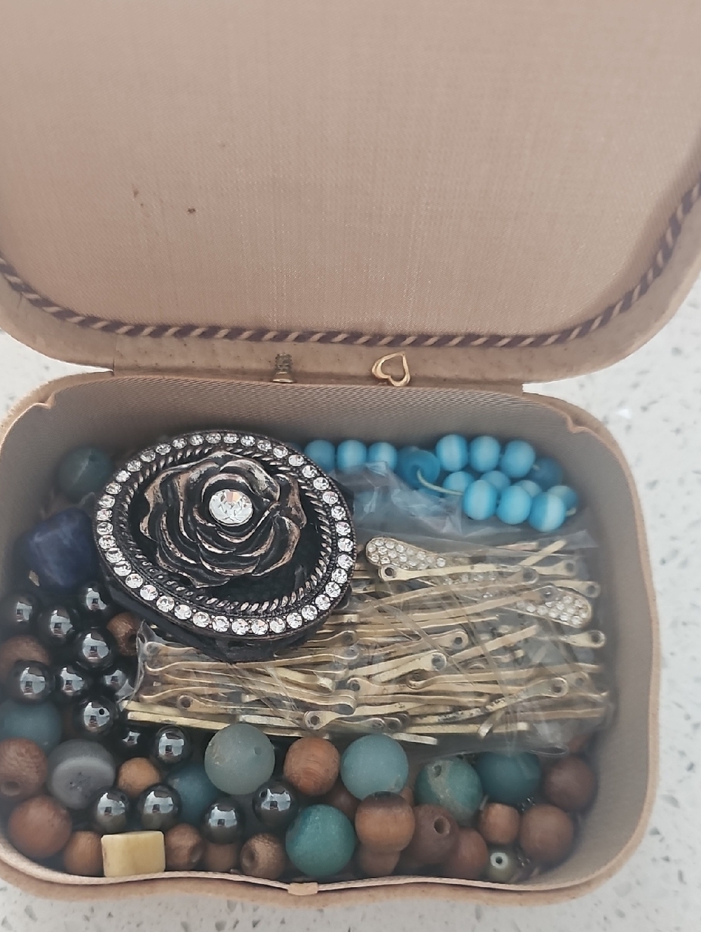 Jewelry Crafters Dream Semi Precious  Beads,Brass and Rhinestones